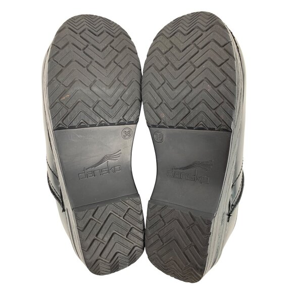 Dansko Black Leather Womens Clogs Size 38 US 7.5-8 Slip-On Comfort Shoes GUC - Picture 5 of 14